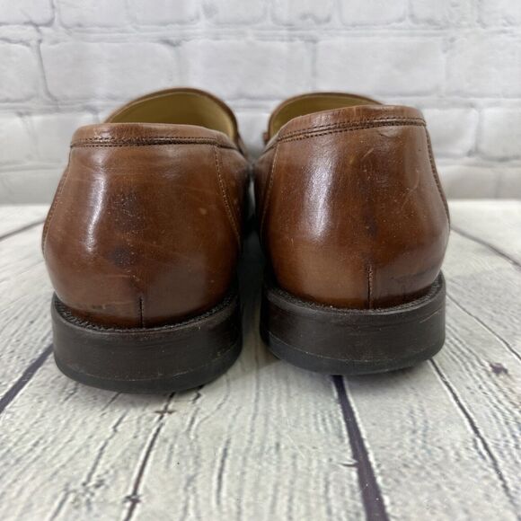 Johnston Murphy Passport Loafers Brown Leather Kiltie Tassel‎ Shoes Sz 10W Italy - Picture 4 of 13
